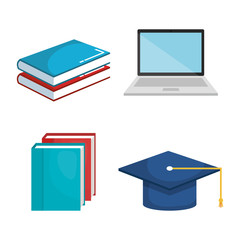 education tools set icons vector illustration design