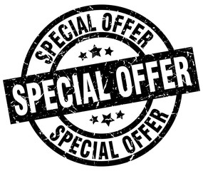 special offer round grunge black stamp