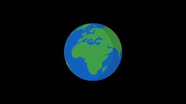 Planet Earth Rotates Flat Style Version 2