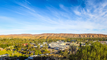 The town of Alice Springs in the middle of the desert
