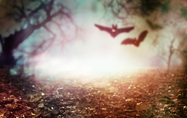 Halloween background of two flying vampires