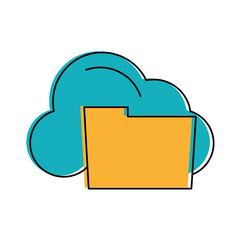 file folder cloud storage icon image vector illustration design 