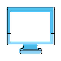 computer monitor with blank screen icon image vector illustration design 