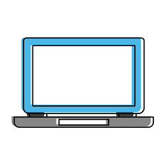 laptop computer with blank screen icon image vector illustration design 