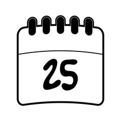 calendar on day 25 icon image vector illustration design 