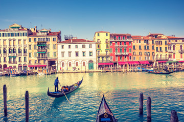 Fototapeta premium Gondola on Grand canal in Venice, Italy