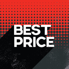 Black friday best price sale poster banner template with long shadow retro typography text and polka dot background. © jozefmicic