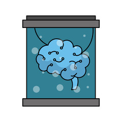 human brain artificial intelligence related icon image vector illustration design 