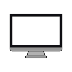 computer monitor with blank screen icon image vector illustration design 