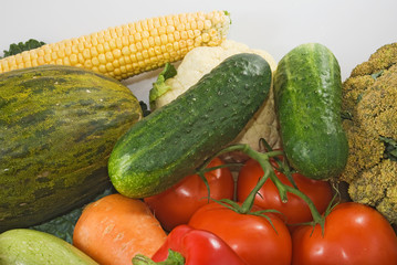 isolated image of fruits and vegetables close-up