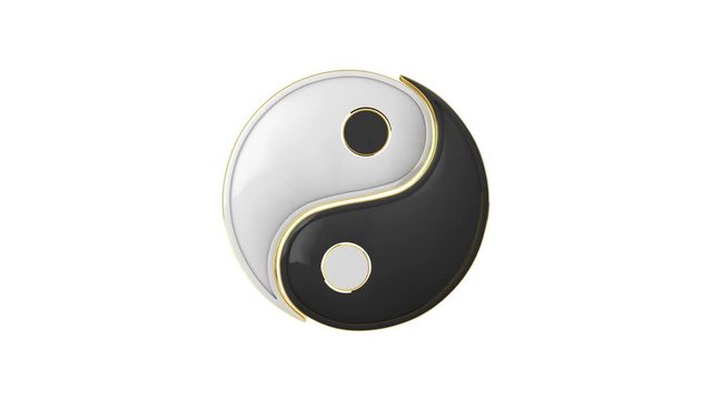 Yin-Yang (constant struggle of two opposites). Eastern culture and philosophy. Available in high-resolution and several sizes to fit the needs of your project. Alpha channel is included. 3D animation.