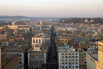 Obraz premium Rome (Italy). Via del Corso in the city center of Rome