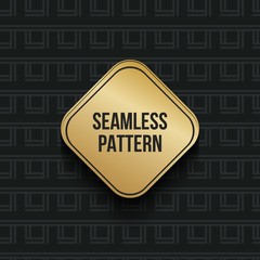 Obraz premium Abstract concept vector monochrome geometric pattern. Dark blue, gold minimal background. Creative illustration template. Seamless stylish texture. For wallpaper, surface, web design, textile, decor.