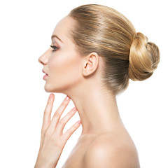 Profile face of  young  woman