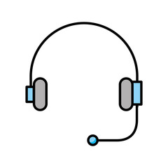 headphone for support or service customer vector illustration