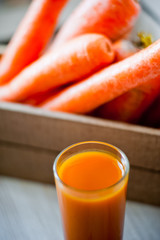  Lots of juicy and bright carrots and carrot juice