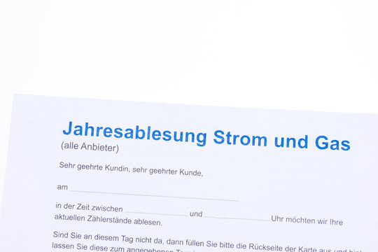 Jahresablesung Strom und Gas