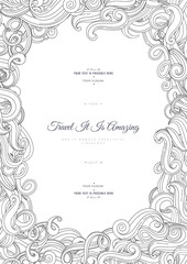 Sea waves. Hand drawn background. Vector illustration