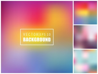 Abstract Creative concept vector multicolored blurred background set. For Web and Mobile Applications, art illustration template design, business infographic and social media, modern decoration