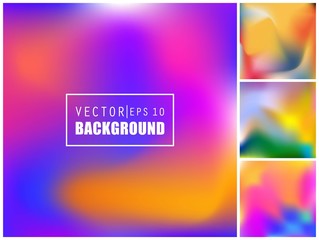 Abstract Creative concept vector multicolored blurred background set. For Web and Mobile Applications, art illustration template design, business infographic and social media, modern decoration