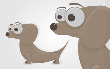 The funny little dog. Cartoon character. Isolated on white background.