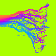 Array with dynamic emitted particles. Water splash imitation. Abstract background. Vector illustration.