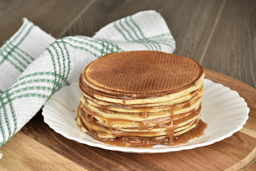 Stroopwafels or Dutch Waffles with caramel.