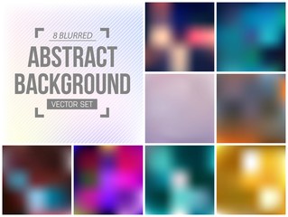 Abstract Creative concept vector multicolored blurred background set. For Web and Mobile Applications, art illustration template design, business infographic and social media, modern decoration
