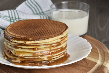 Stroopwafels or Dutch Waffles with caramel.