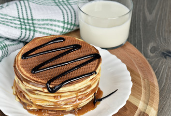 Stroopwafels or Dutch Waffles with caramel.