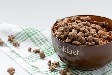 Cereal chocolate balls in bowl