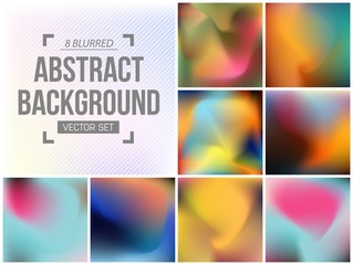 Abstract Creative concept vector multicolored blurred background set. For Web and Mobile Applications, art illustration template design, business infographic and social media, modern decoration