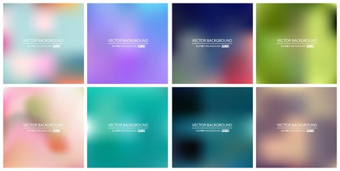 Abstract Creative concept vector multicolored blurred background set. For Web and Mobile Applications, art illustration template design, business infographic and social media, modern decoration