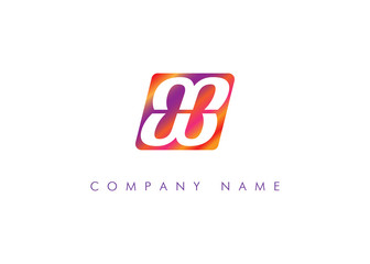 Obraz premium The logo is in the form of two letters w. Multicolored. The logo is in the square. Vector illustration