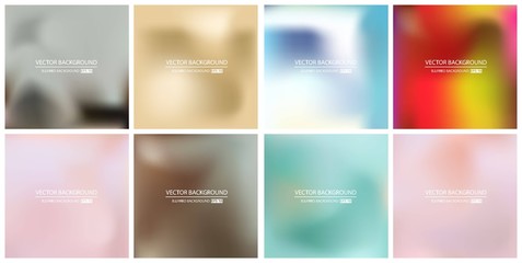 Abstract Creative concept vector multicolored blurred background set. For Web and Mobile Applications, art illustration template design, business infographic and social media, modern decoration