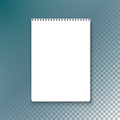 Illustration of Realistic Vector Blank TextBook Icon. Vector Notepad Template