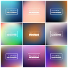 Abstract Creative concept vector multicolored blurred background set. For Web and Mobile Applications, art illustration template design, business infographic and social media, modern decoration