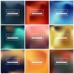 Abstract Creative concept vector multicolored blurred background set. For Web and Mobile Applications, art illustration template design, business infographic and social media, modern decoration