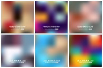 Abstract Creative concept vector multicolored blurred background set. For Web and Mobile Applications, art illustration template design, business infographic and social media, modern decoration