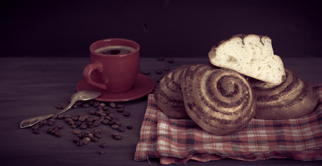 cinnamon rolls and coffee