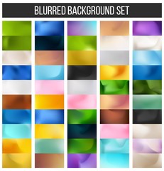 Naklejka premium Abstract Creative concept vector multicolored blurred background set. For Web and Mobile Applications, art illustration template design, business infographic and social media, modern decoration
