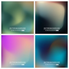Abstract Creative concept vector multicolored blurred background set. For Web and Mobile Applications, art illustration template design, business infographic and social media, modern decoration