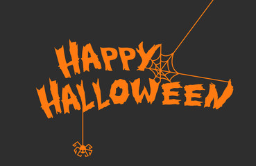 Happy Halloween Background with lettering and spooky elements. Vector Illustration in eps10