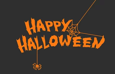 Fototapeten Happy Halloween Background with lettering and spooky elements. Vector Illustration in eps10 © Pedro