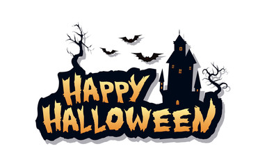 Happy Halloween text design background. Vector design lettering illustration in eps10