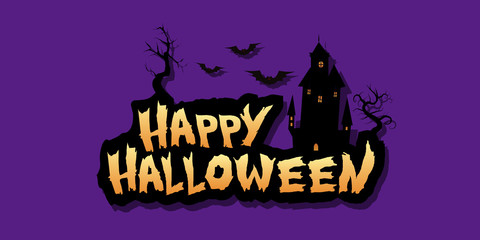Happy Halloween text design background. Vector design lettering illustration in eps10