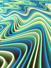 Digital Wave band colored lines abstract background. 3d rendering