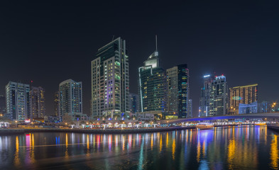 Obraz na płótnie Canvas Dubai Marina Cityscape United Arab Emirates architecture