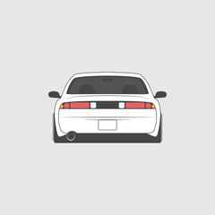 Obraz na płótnie Canvas Vector sport japan car. Car sketch. Back view.