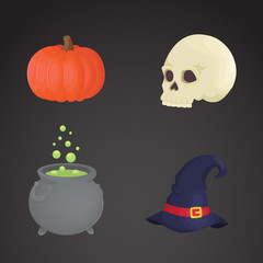Halloween icon set. Vector art.